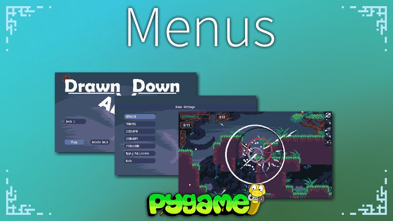 Меню — Учебное пособие по Pygame