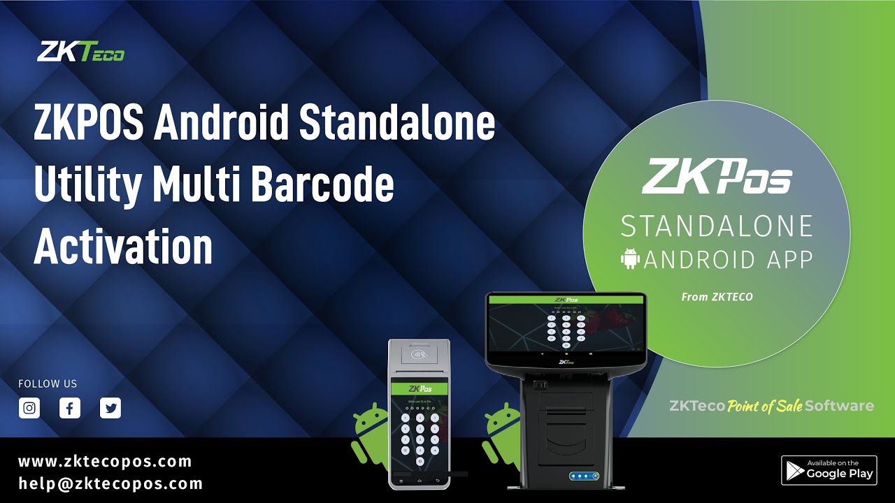 ZKPOS Android Standalone - Utility Multi Barcode Activation.