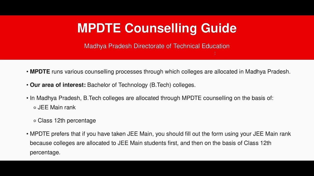 MPDTE complete info and choice filling order