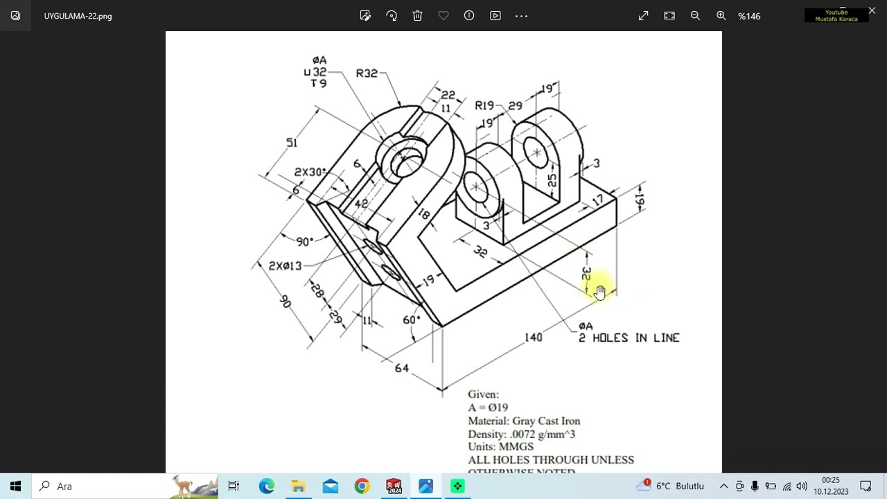Solidworks CSWA Part Uygulamaları 22 Eğik Yatak