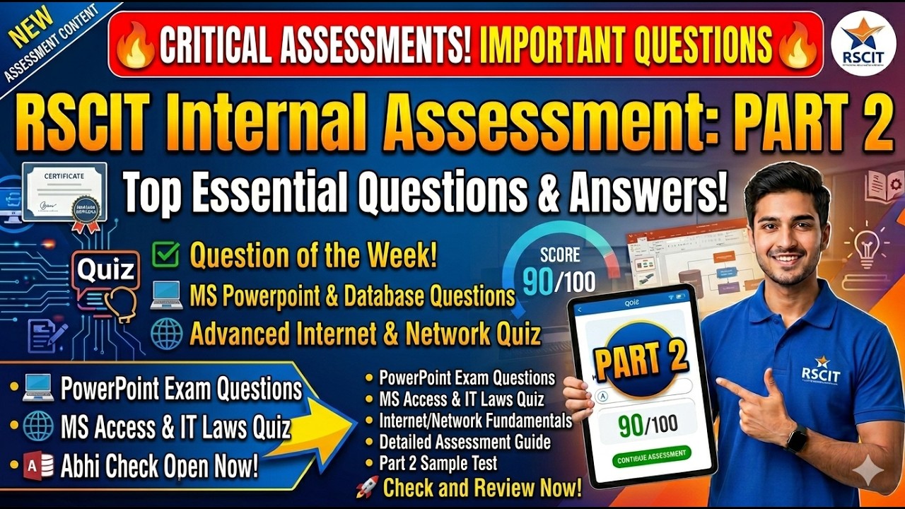 RSCIT Exam  Important Question Class March 2026 Most Important | RSCIT Exam Important Question 2026