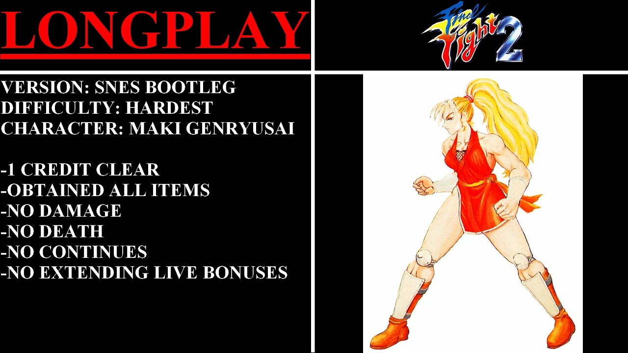 Final Fight 2 [SNES Bootleg] (Arcade) - (Longplay - Maki Genryusai | Hardest)