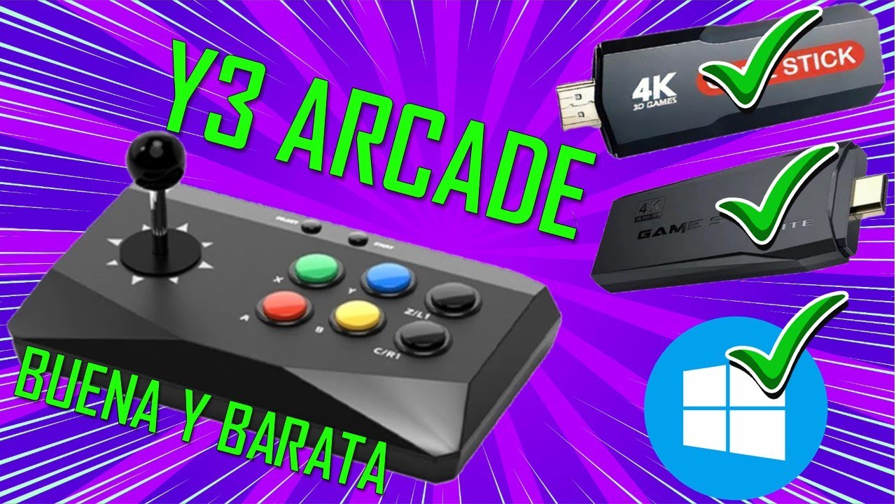 Y3 Arcade Fighter Stick , la palanca arcade compatible con las Game Stick 4k, GD10 y Windows.