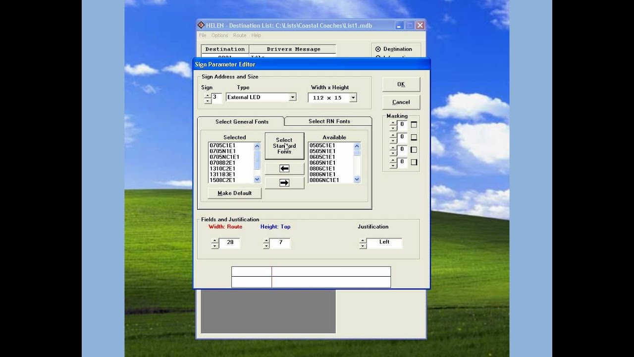 Hanover Displays 2 - Inserting new display size into existing HELEN list Part I of 2