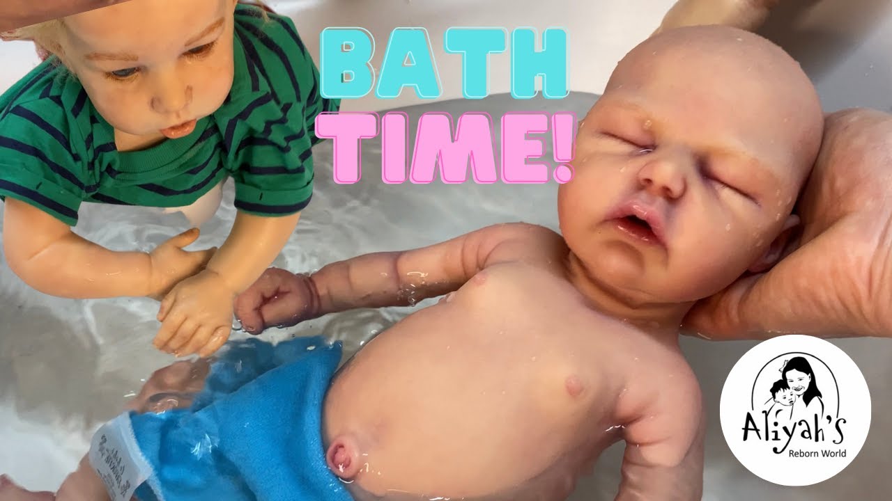 REBORN MORNING BATH ROUTINE with a TODLER and a NEWBORN