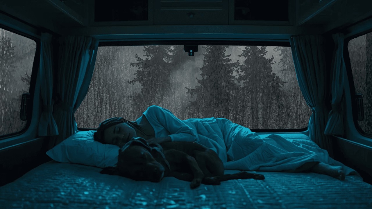 Rain Sounds for Sleeping ⚡ Cozy Car Rain & Gentle Thunder for Deep Night Sleep and Tension Release