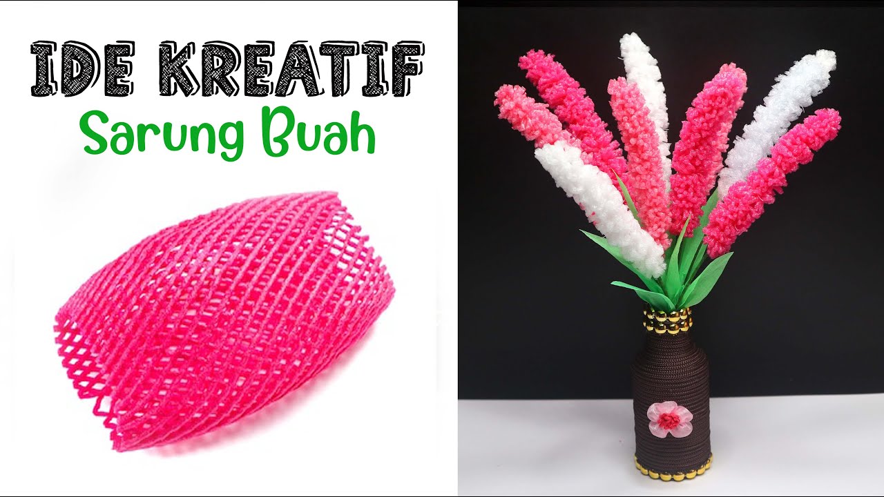 Ide Kreatif Bunga Lavender dari Sarung apel | Aple foam net flowers