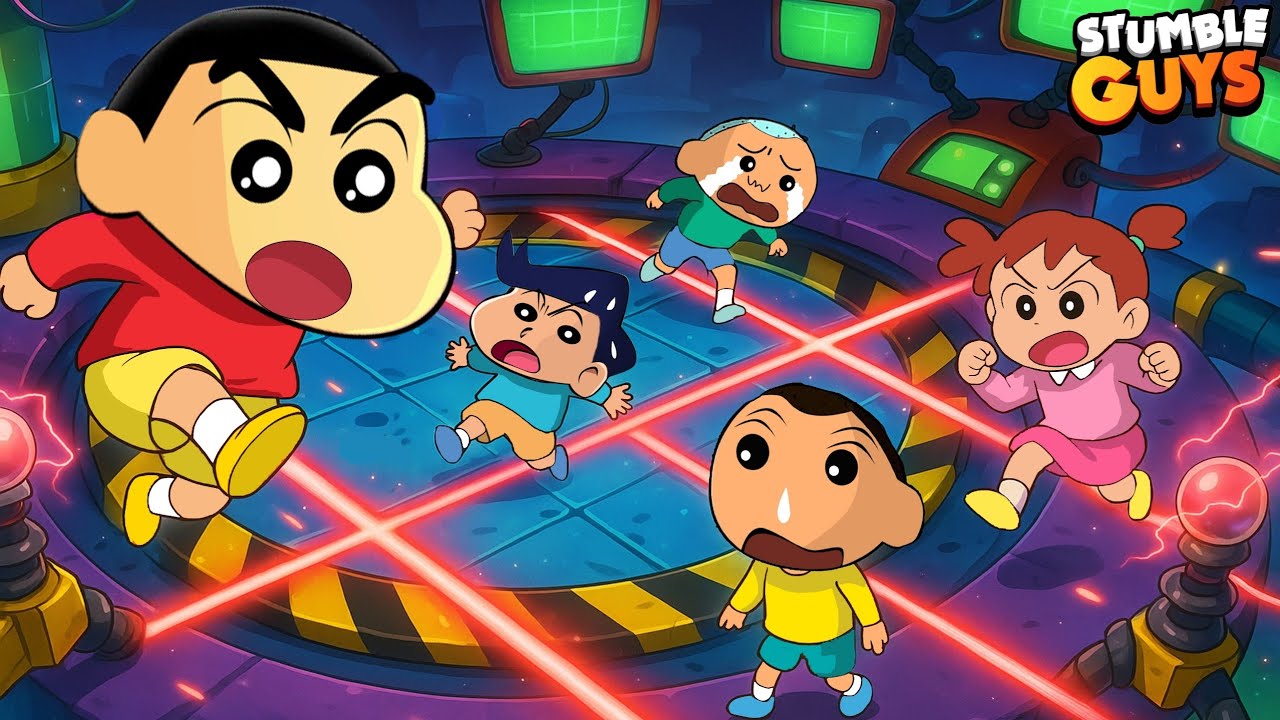 Shinchan VS Kazama VS Masao VS Bo VS Nene In Stumble Guys 😱 | Shinchan Playing Stumble Guys 😂