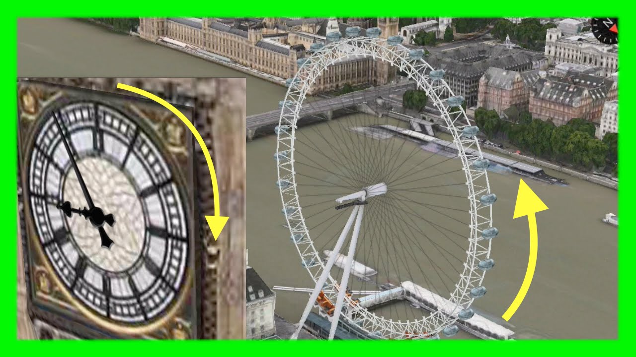 London Eye & Big Ben's Clock now Animated on Apple Maps 3D Flyovers on iOS & Mac OSX