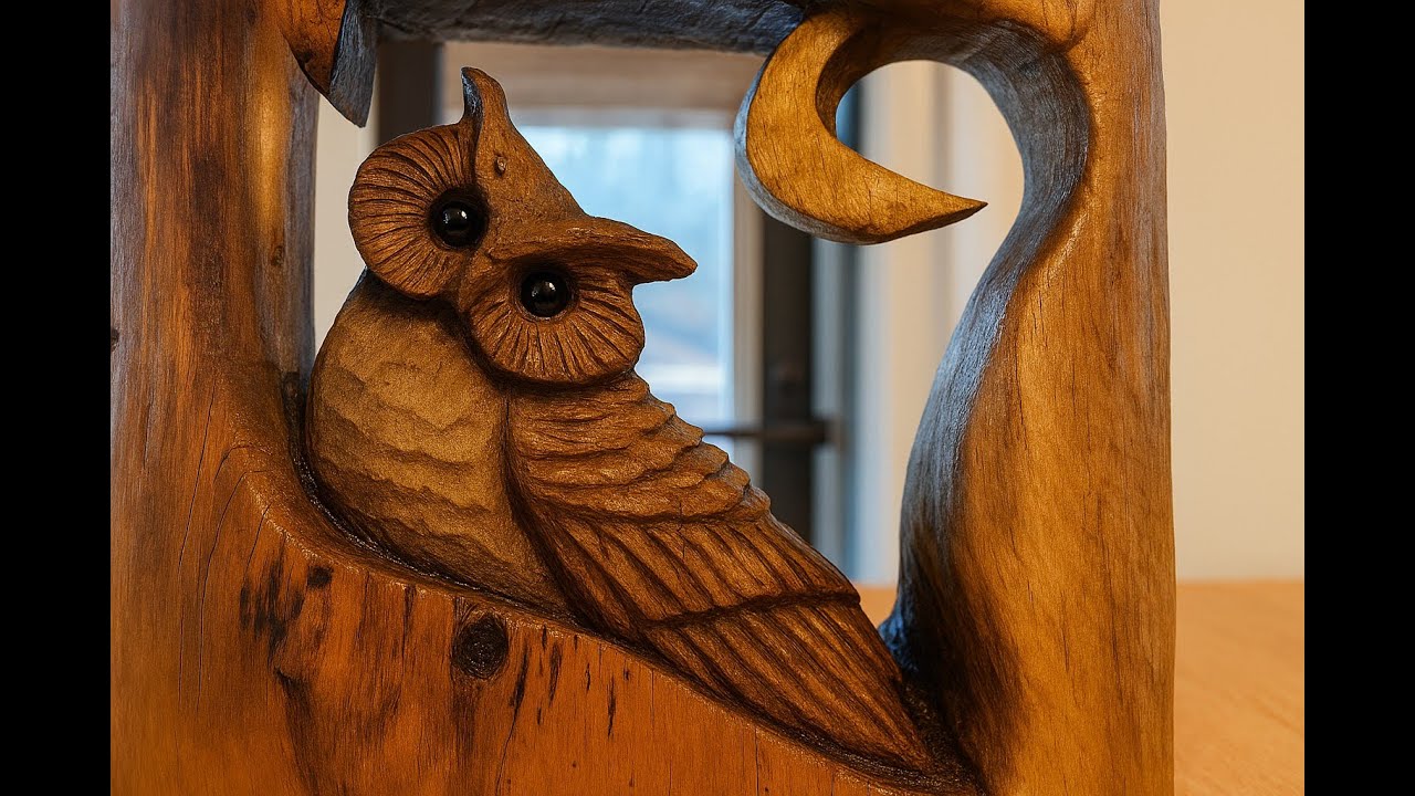 Chainsaw Carving ADORABLE Owl Wall Hangers.