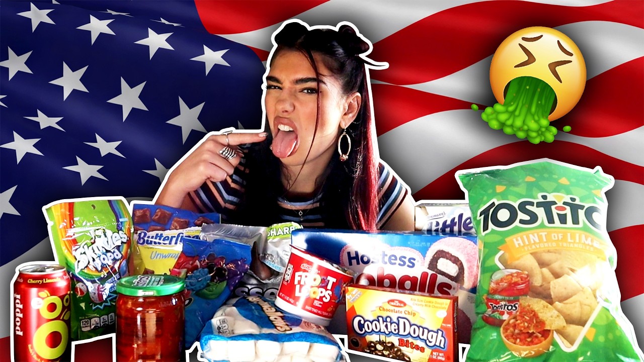 albanian girl tries american snacks