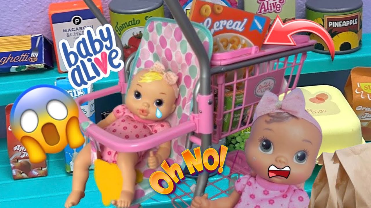 BABY ALIVE Newborn girls Afternoon routine shopping 🛒 | Paisley has an accident! 😱