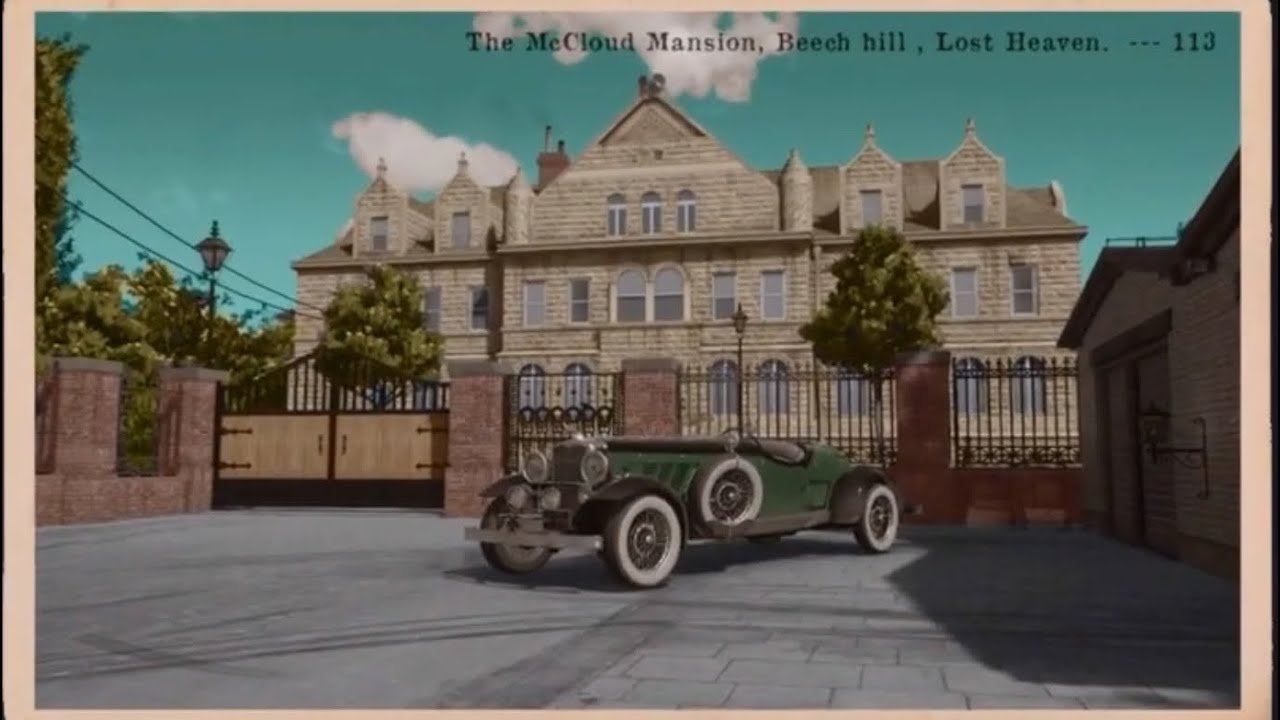 THE MCCLOUD MANSION POSTCARD SECRET CAR LOCATION! (Mafia Definitive Edition Freeride)
