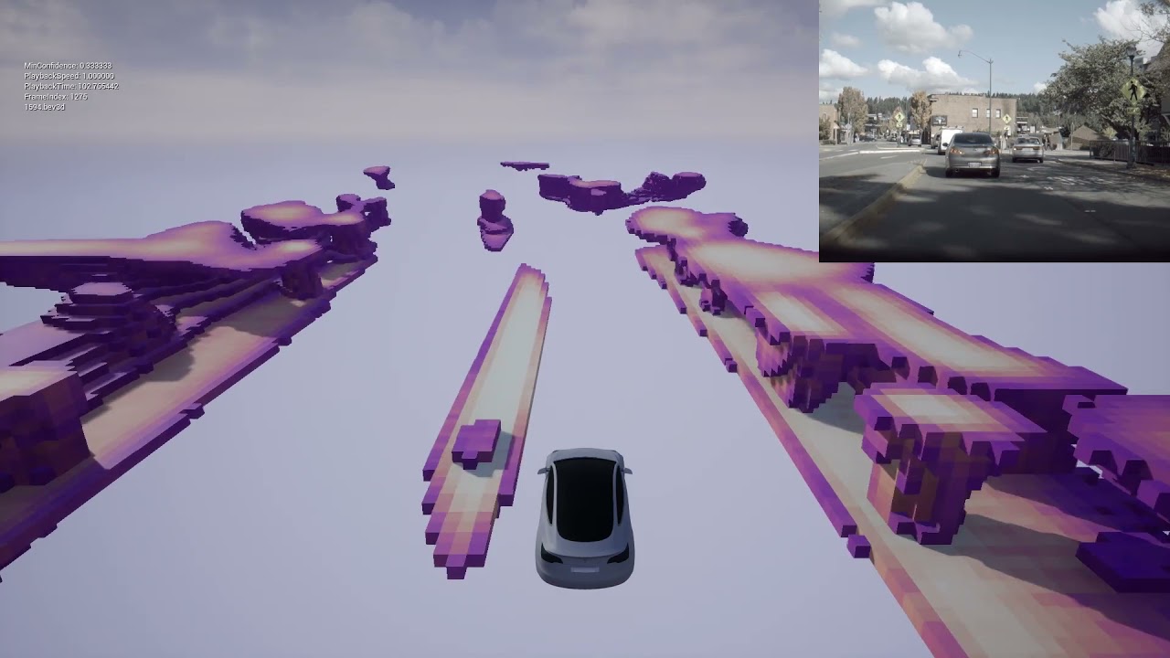 Full frame rate Tesla's FSD Beta vision-only BEV3D data