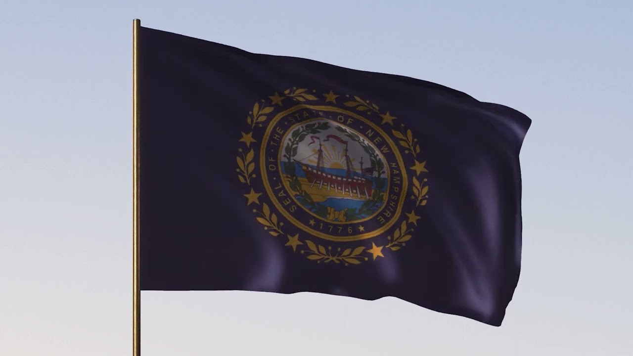 Flag of New Hampshire (US State) | ROYALTY FREE 4K LOOP