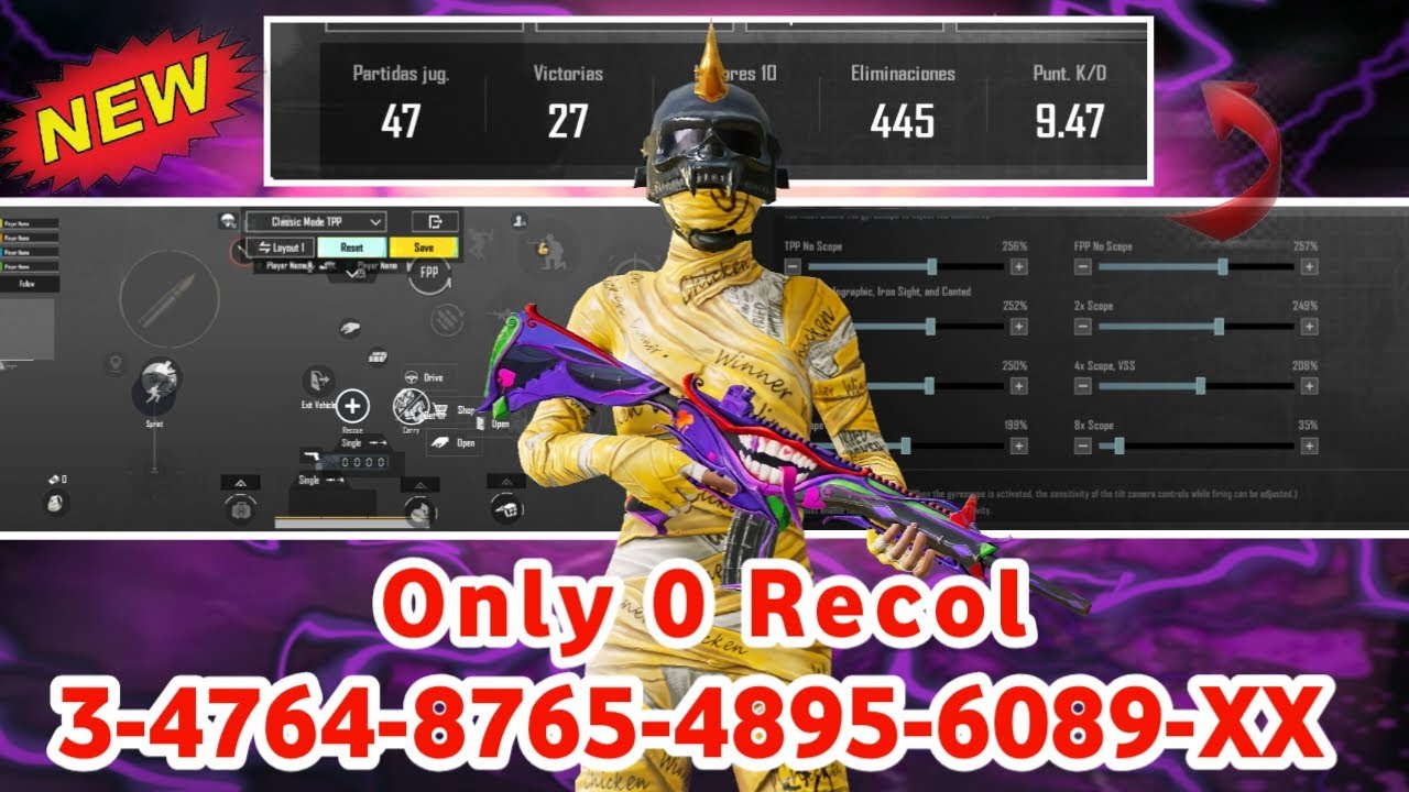 🔥0 Recol Sensitivity Setting 😱 Bgmi Best Sensitivity 2026 Sensitivity Code 4.2 