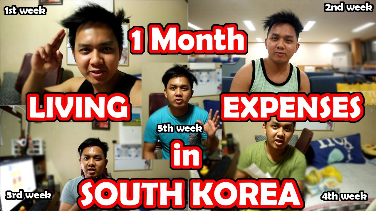 One Month Living Expenses in South Korea as a 