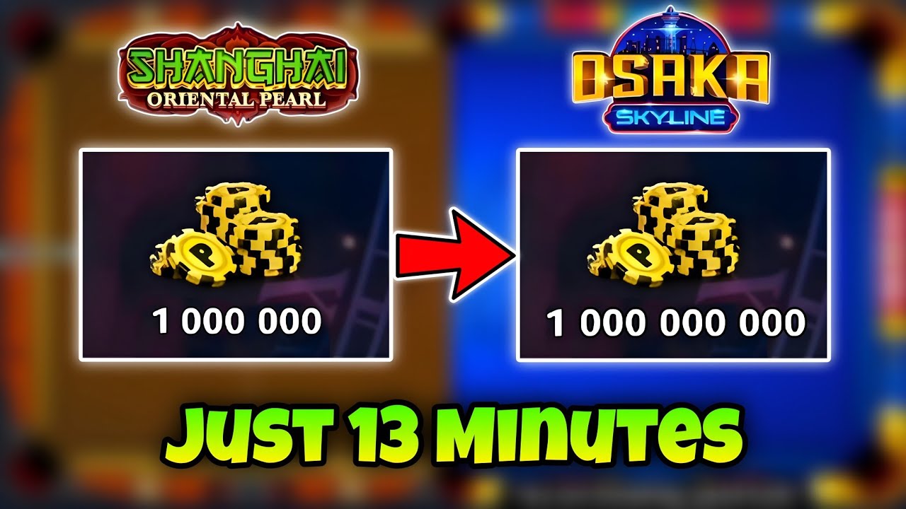 🔥1 Million  To  1 Billion Coins 🔥 ~ SHANGHAI To OSAKA Table 😳 | DANISH 8BP YT 