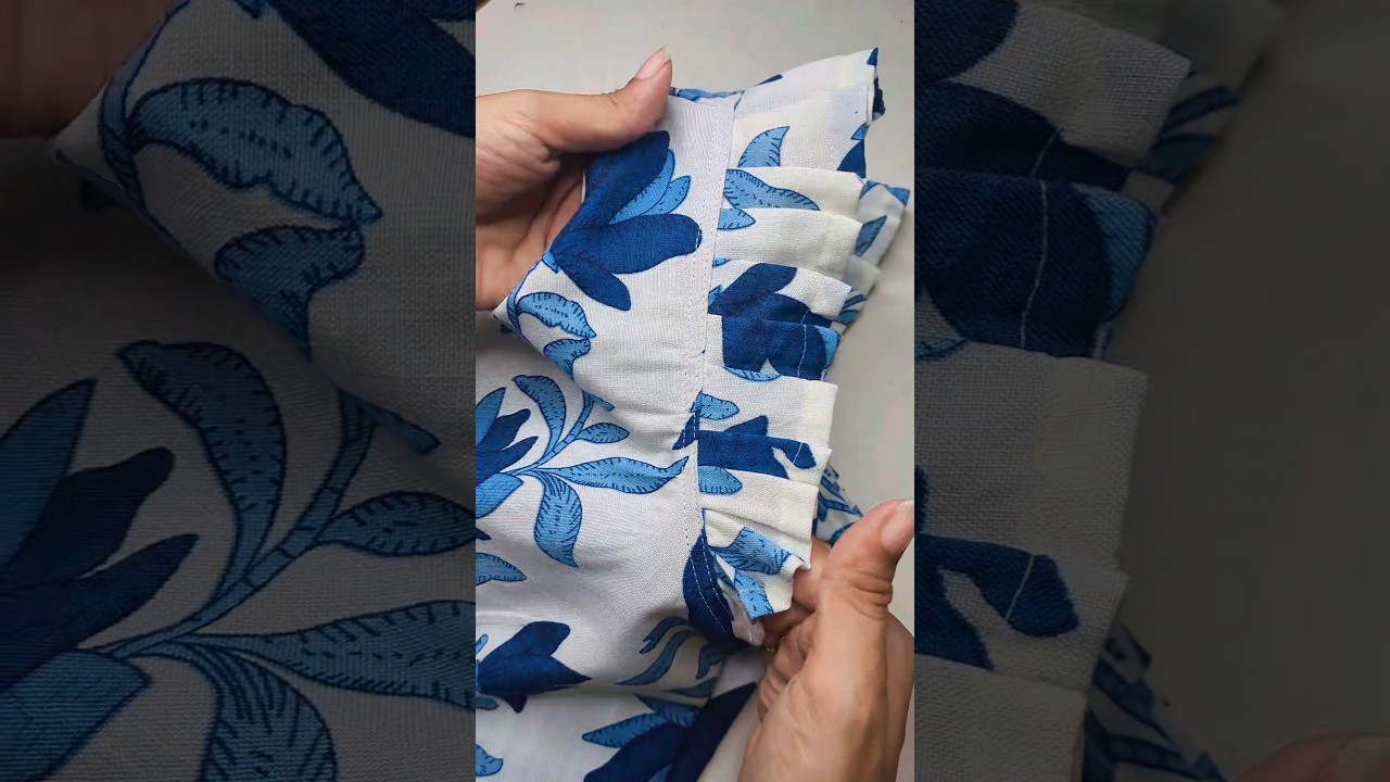 Pleated sleeve design sewing tricks and tips for beginners #sewinghacks #blouse #sewingsecrets