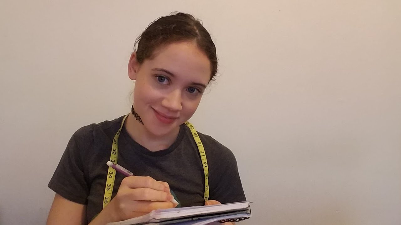 (ASMR) Friend Does a Full Body Measurement and Sketch Roleplay
