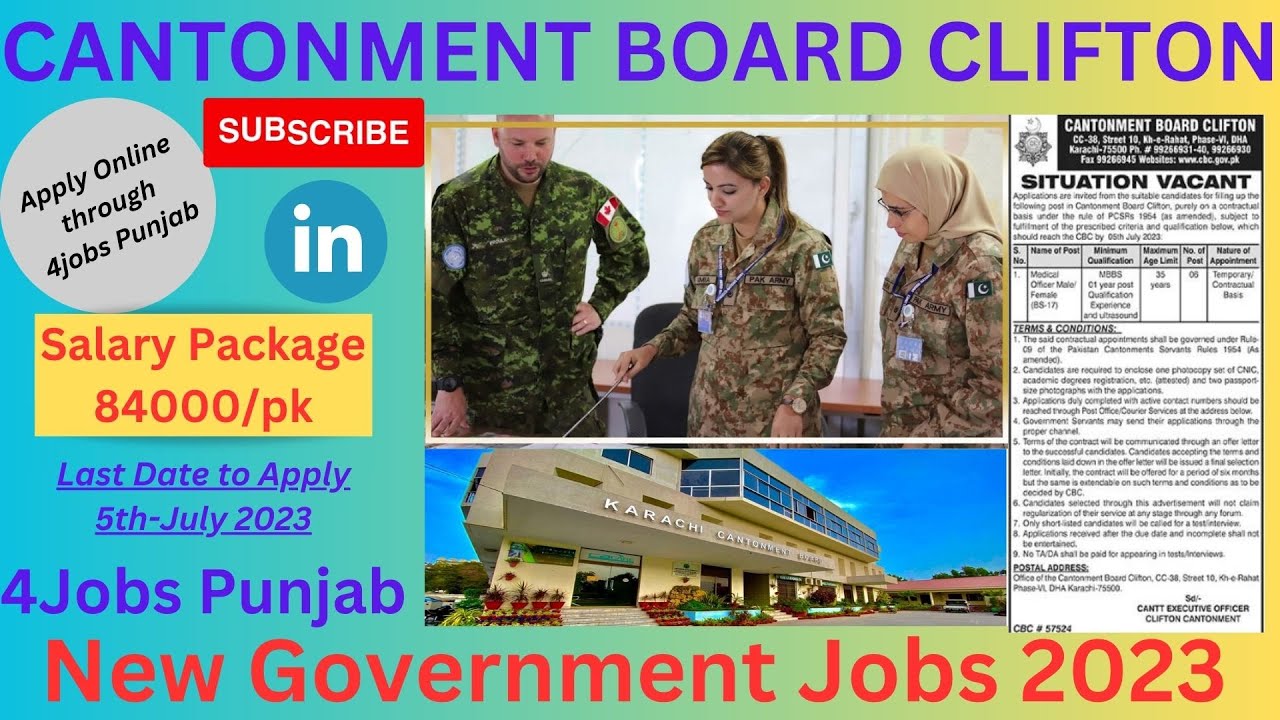 Cantonment Board Clifton Jobs 2023 - How to Apply CBC? Govt Jobs 2023 || Latest Govt jobs Karachi