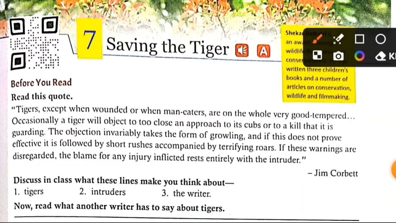 Saving the Tiger in Hindi of class 6 chapter 7 of   Gulmohar Golden Jubilee edition icse
