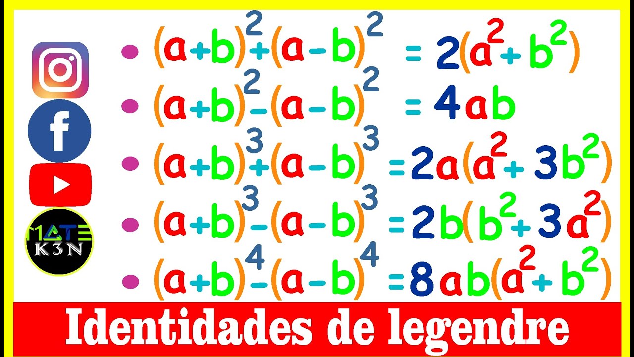 IDENTIDADES DE LEGENDRE |PRODUCTOS NOTABLES| Ejemplos Resueltos