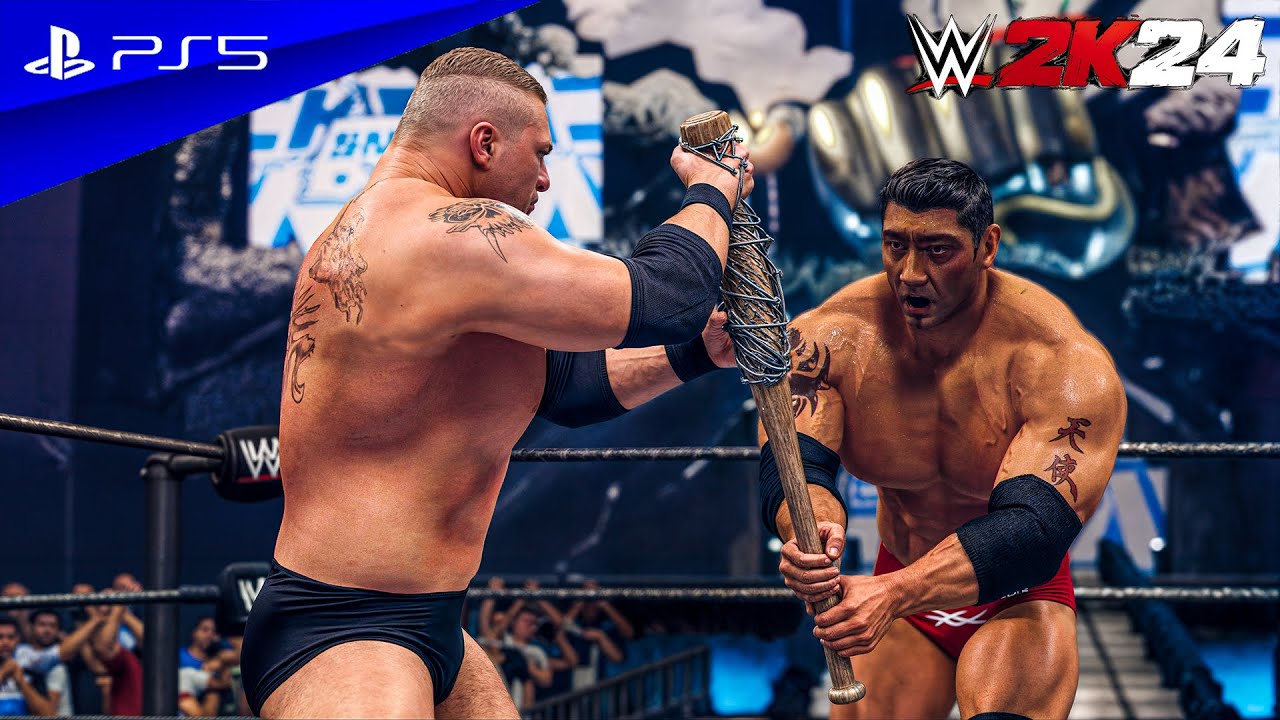 WWE 2K24 - Brock Lesnar vs. Batista | No Holds Barred Match | PS5™ [4K60]