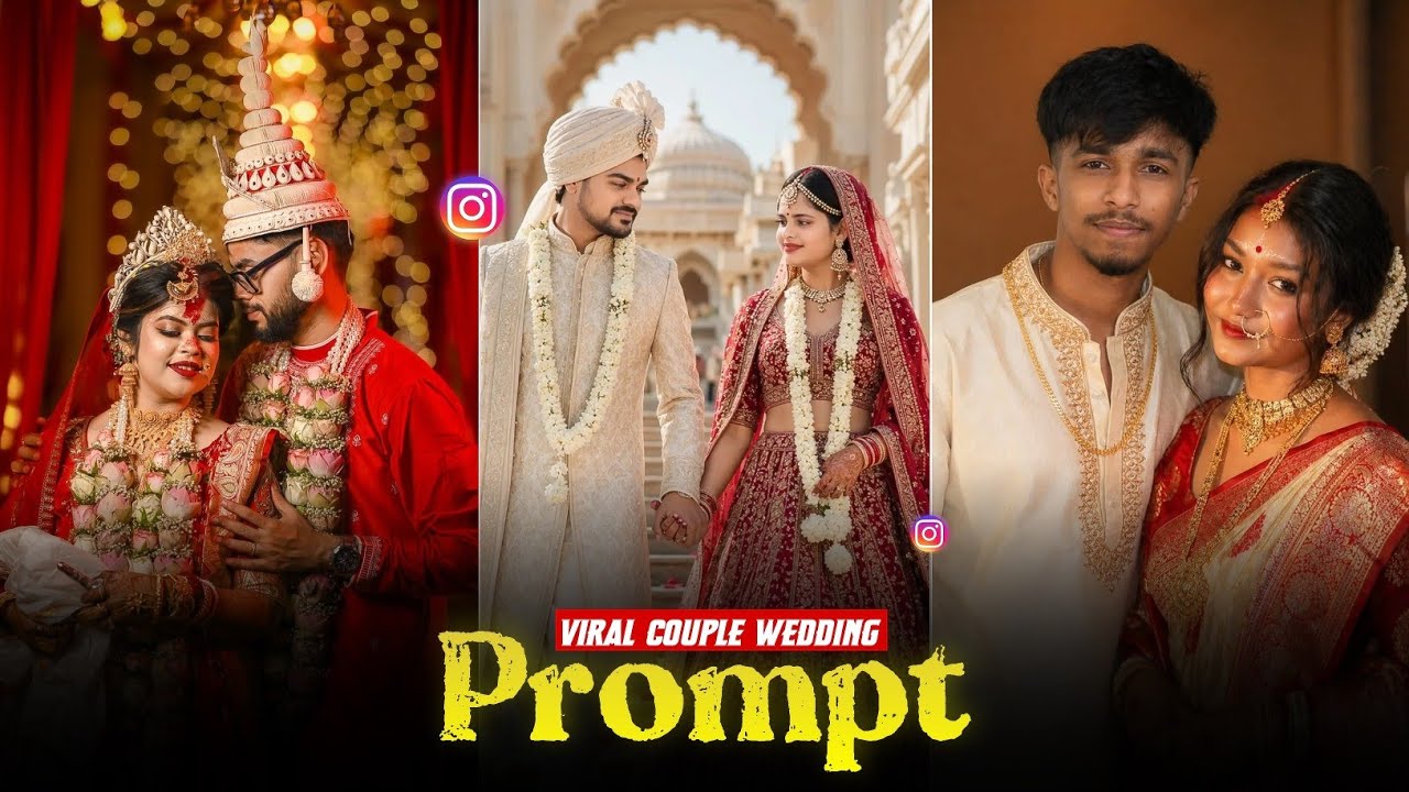 Instagram Trending Couple Wedding Look Ai Photo Editing | Couple Wedding Photo Edit Prompt