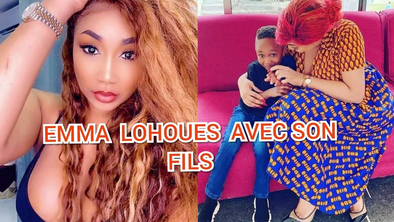 Emma Lohoues avec son fils Kobe et ses employes en direct live