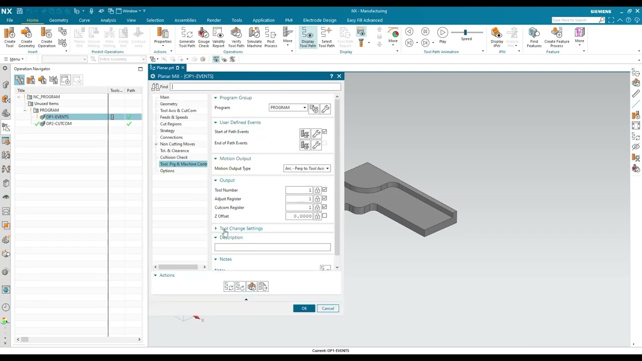 NX CAM Cutter Compensation