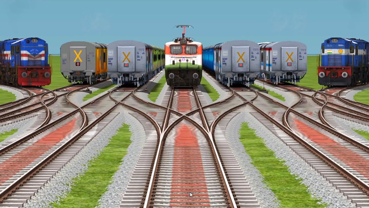 7-🚏Indian Trainz Back To Back Cross || Trains Crossing Railroad || train videos rails gadi