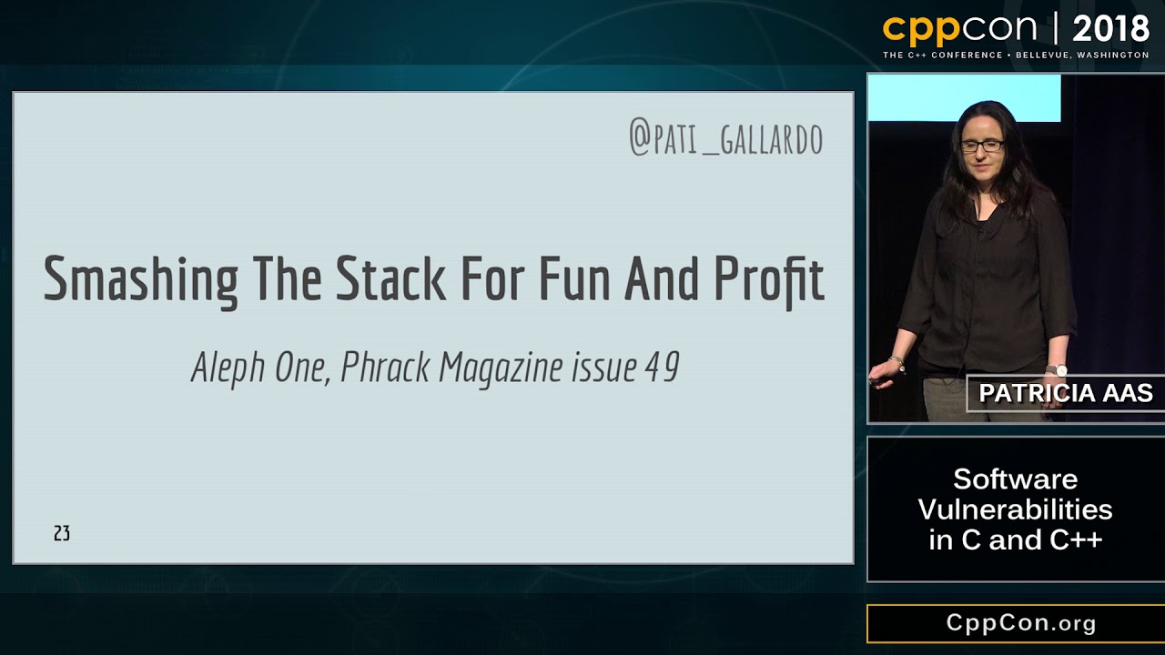CppCon 2018: Patricia Aas &ldquo;Software Vulnerabilities in C and C++&rdquo;