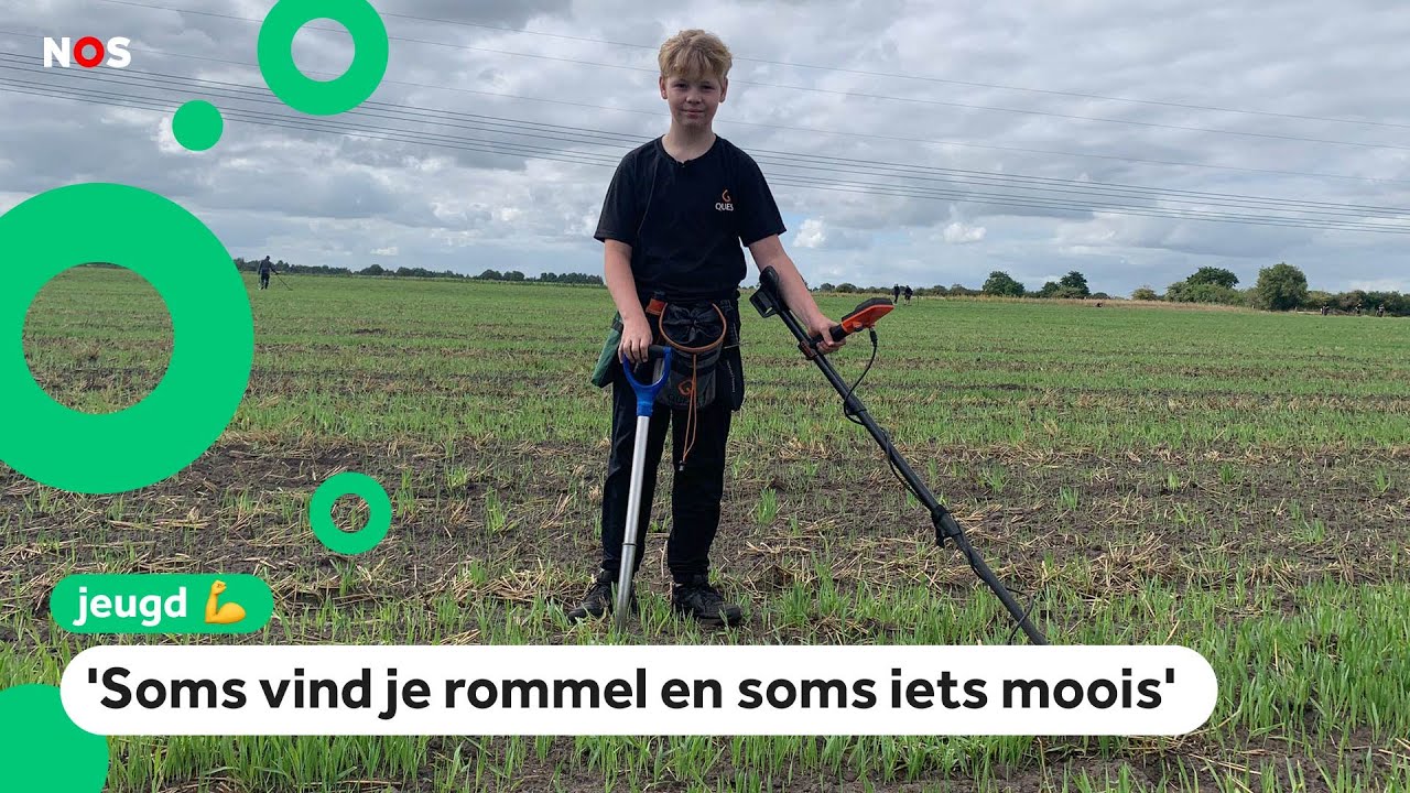 Rein speurt met een metaaldetector naar verborgen schatten