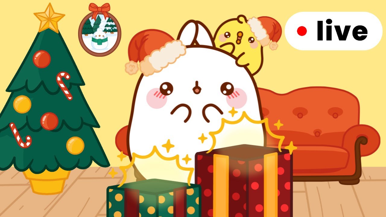 Cutest Christmas Ever! Gift Opening with Molang 🎁| Live For Kids 🔴