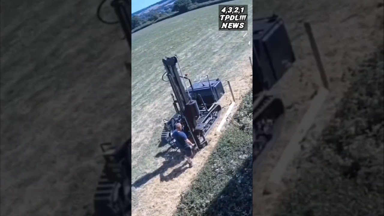 Man Pile Drives Post Into Gas Pipeline Huge Explosion Occurs #shorts #viral #explosion #pipeline