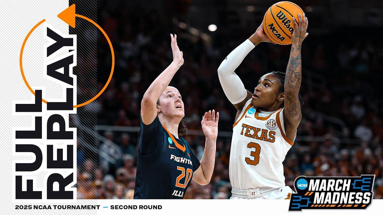 Texas vs. Illinois - 2025 NCAA women’s second round | FULL REPLAY