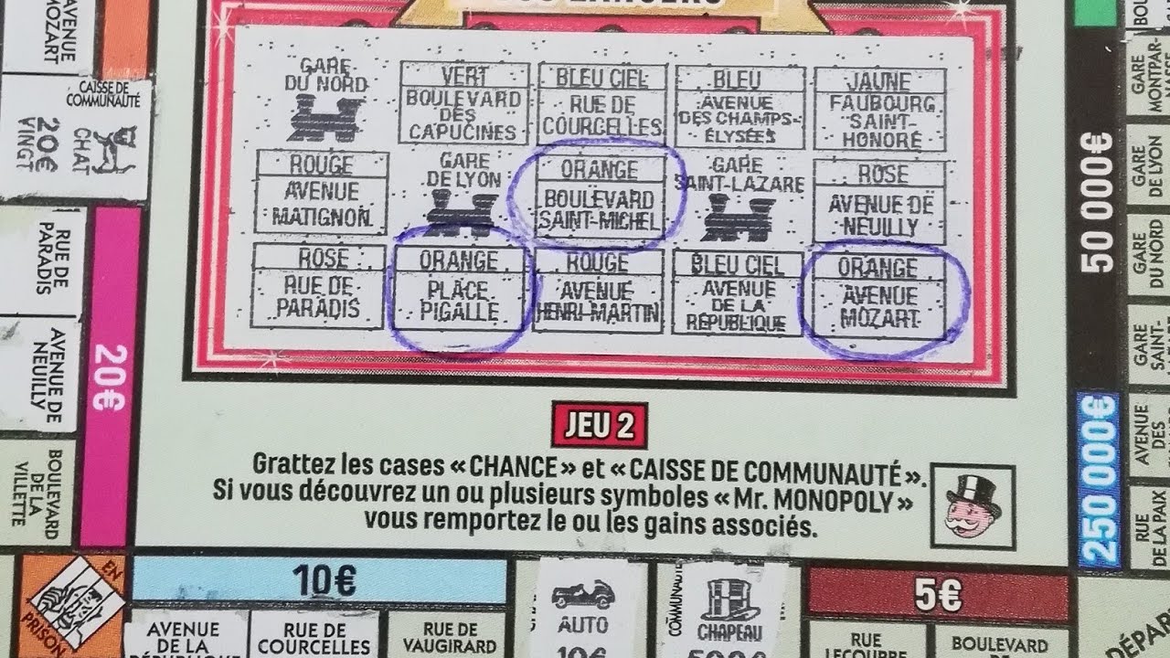 GRATTAGE MONOPOLY BEAU GAIN 😁💵💲🍀