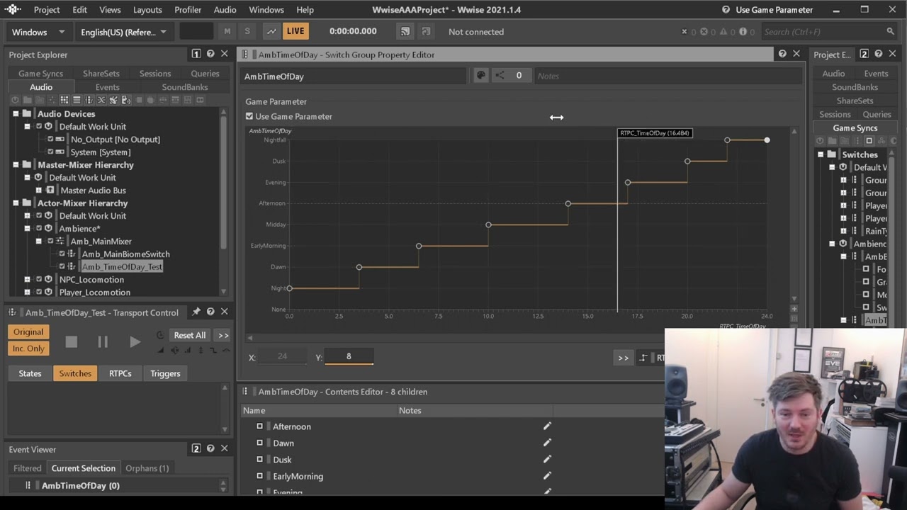 Setting up a AAA Wwise project - Part 6: Setting up base ambience with switches and RTPCs