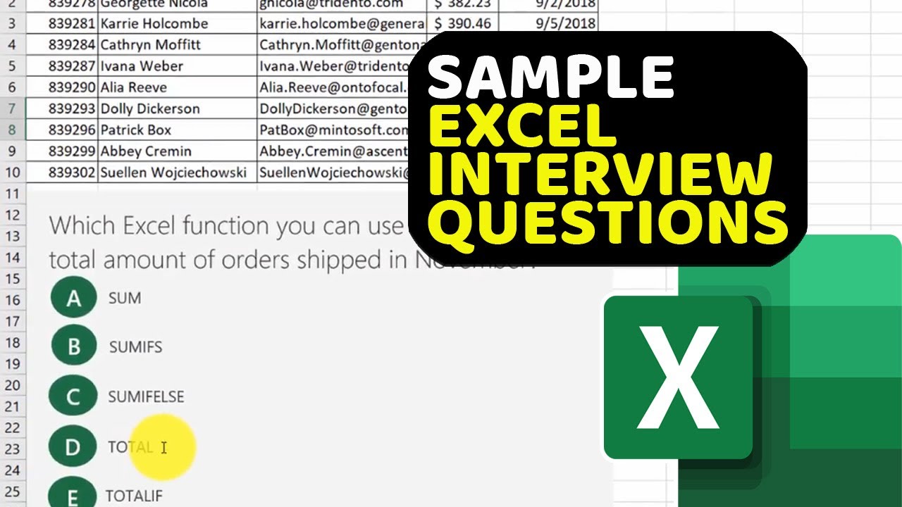 How to Pass EXCEL TEST FOR JOB INTERVIEW - Questions and Answers with Solutions