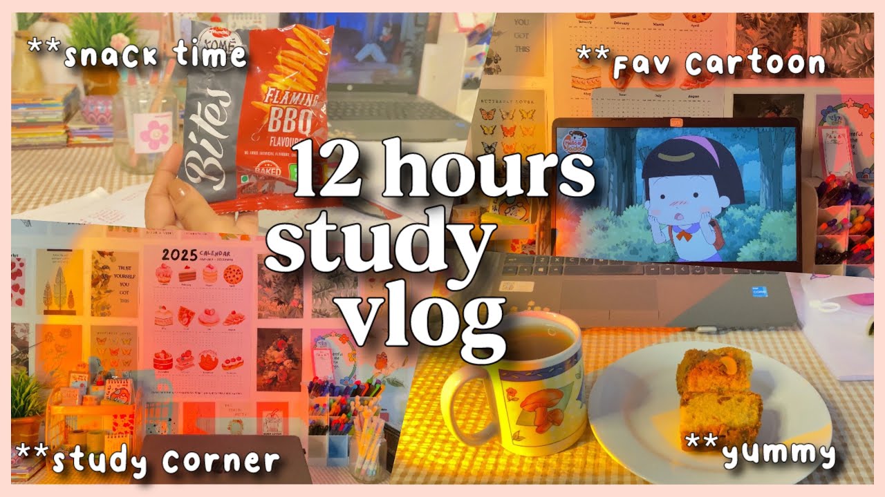 12 Hour Study Vlog 📚📝☕