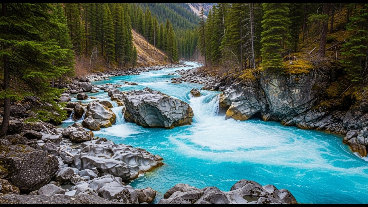 🌌 Waterfall Sounds for Sleeping, Natural River White Noise for Relaxation & Stress Relief