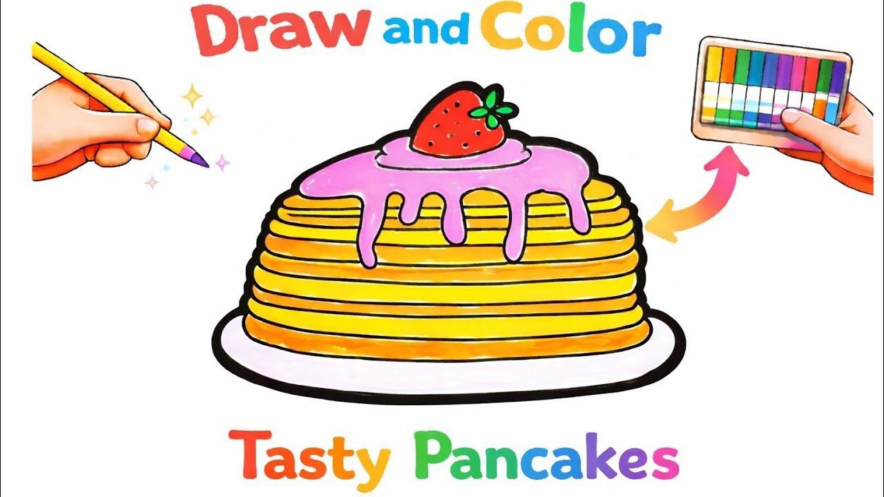 How to draw pancakes | very easy drawing for kids