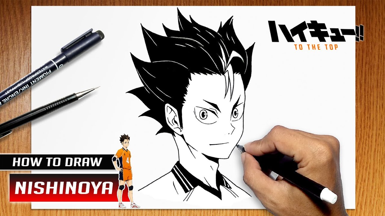 How to draw Nishinoya Yuu from Haikyuu to the top
