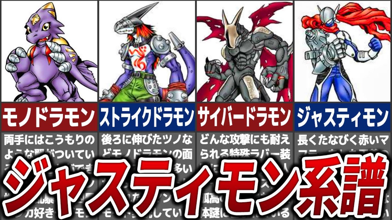 【爽やかな究極戦士】ジャスティモンの進化系譜＆関連種の解説【デジモン】【ゆっくり解説】
