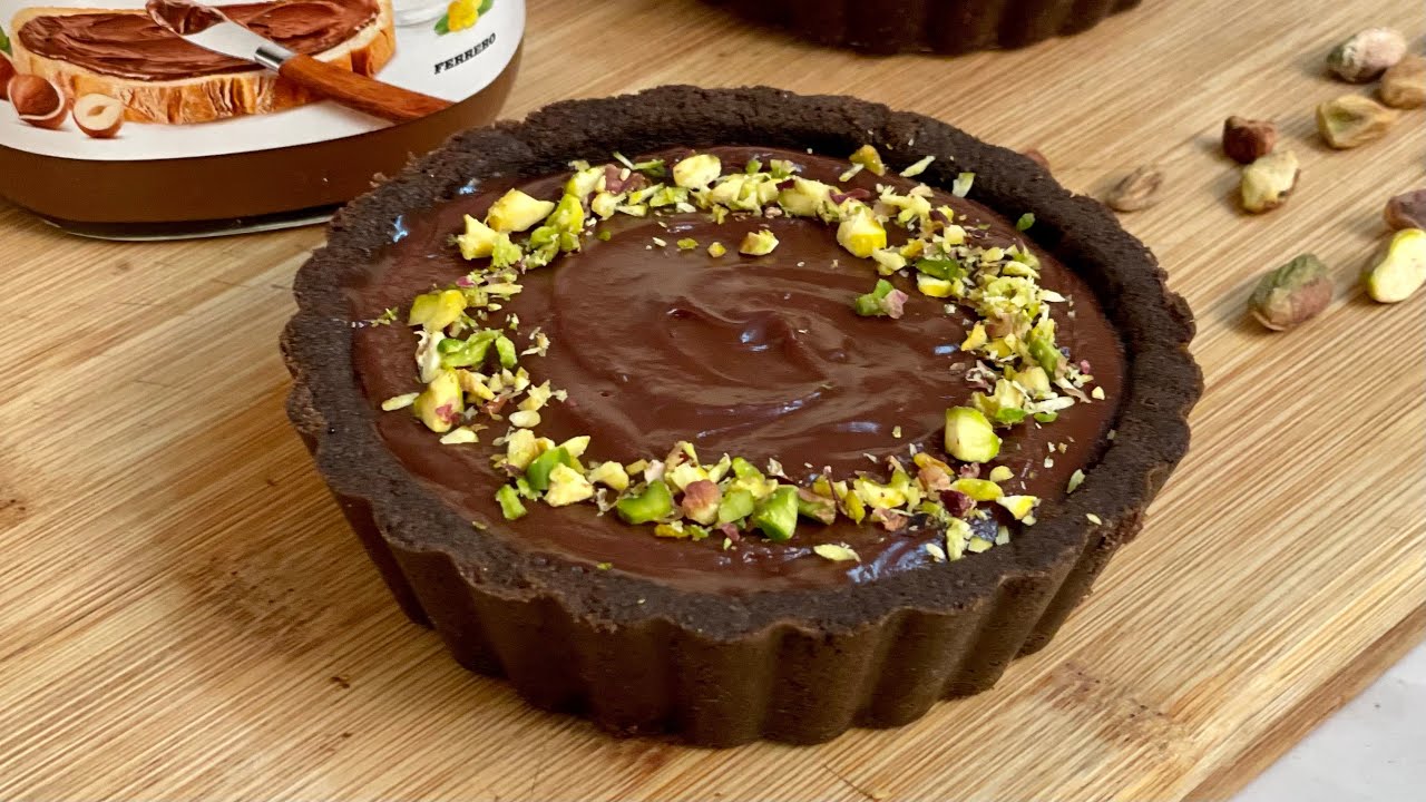 No Bake Nutella Tart Recipe | Creamy Silky Nutella Tart without Bake | Chocolate Tart Without Oven