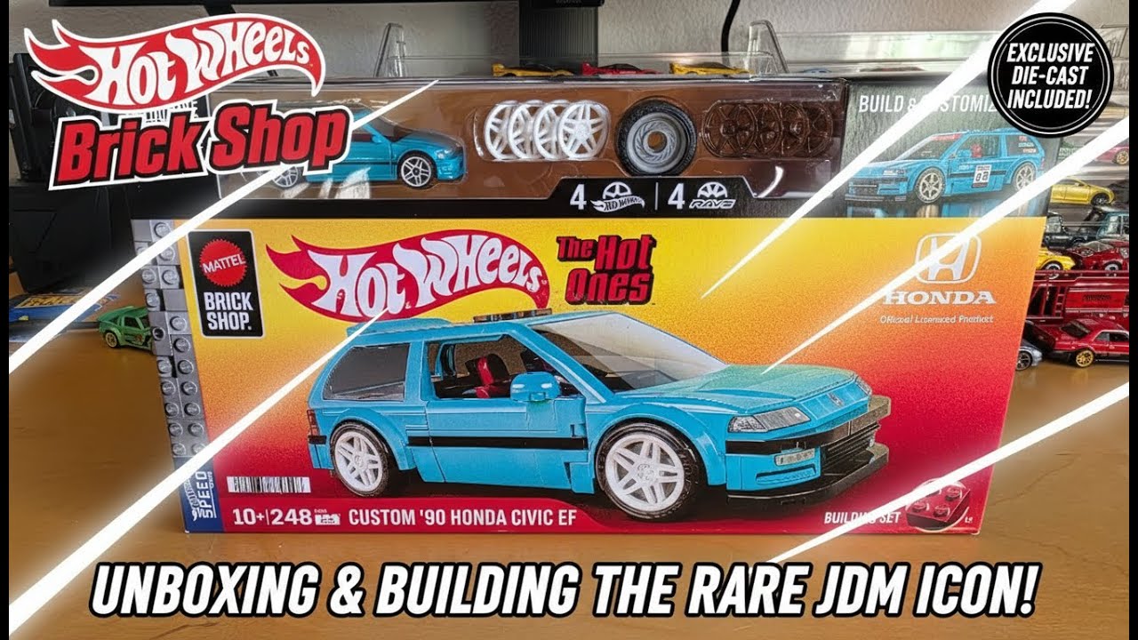 Unboxing & Building: Custom '90 Honda Civic EF Mattel Brick Shop + Exclusive Die-Cast!