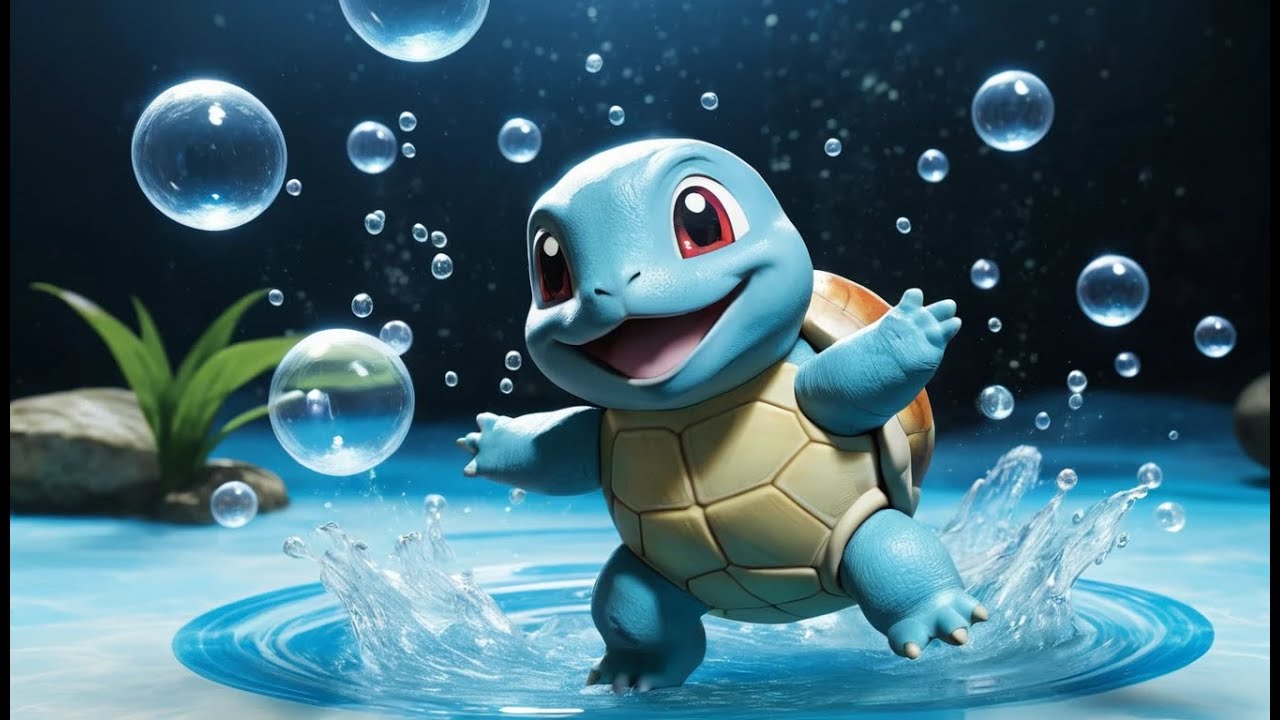 Pokémon Squirtle Slipped on Colorful Soap Bubbles | Nursery Rhymes for Kids Songs Fun