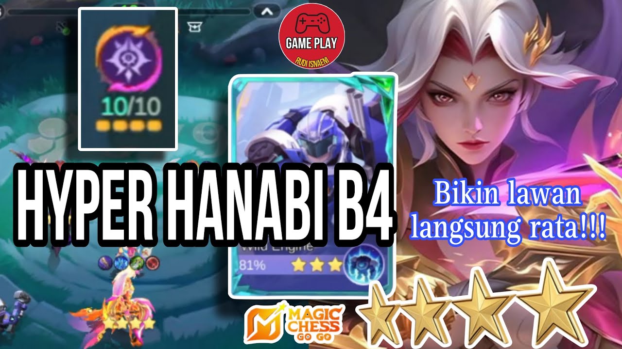 CARA MEMBUAT HANABI B4‼️LAWAN LANGSUNG RATA‼️MAGIC CHESS GOGO SEASON 3#mcgogo #hanabi 