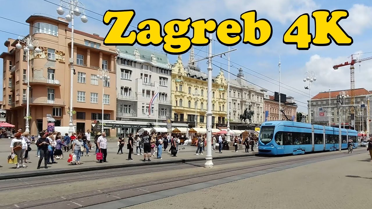 Walk around Zagreb Croatia. [4K]